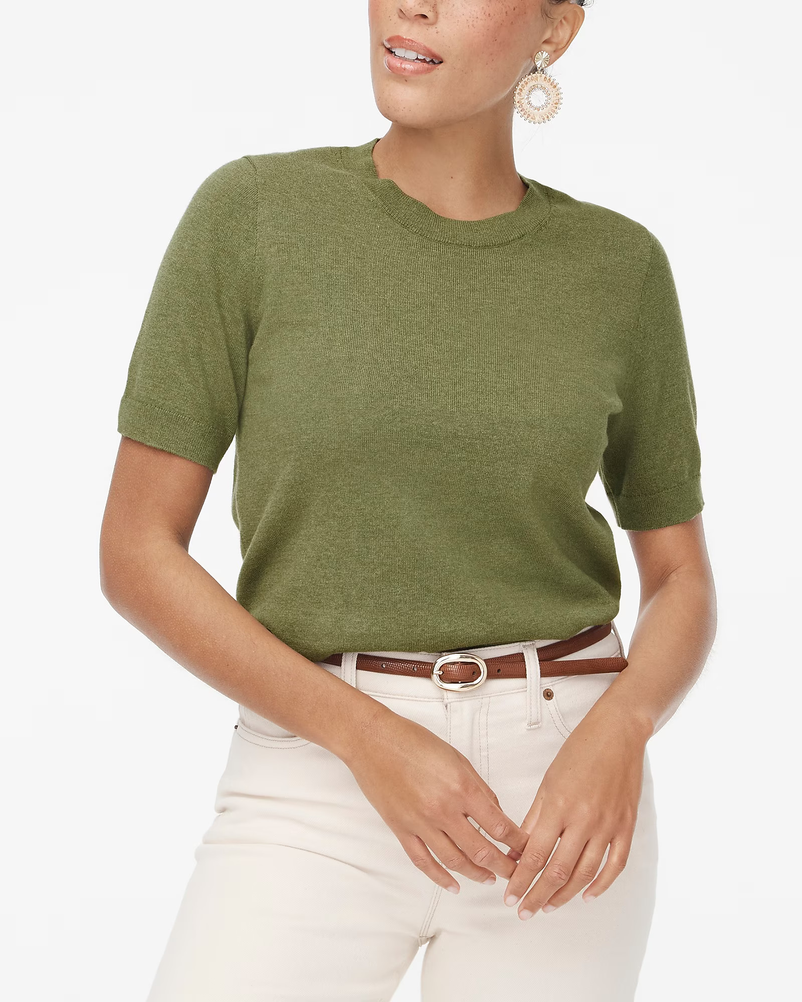 Short-sleeve cotton crewneck sweater | J.Crew Factory