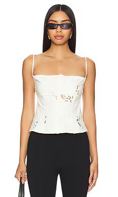 WeWoreWhat Ruched Cup Button Tank in Antique White from Revolve.com | Revolve Clothing (Global)