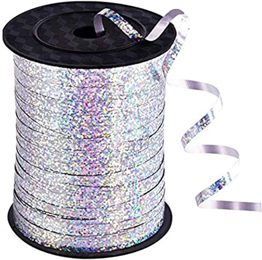 BEISHIDA 500 Yards Silver Ribbon Curling Crimped, Balloon String Shiny Metallic Roll for Gift Wra... | Amazon (US)