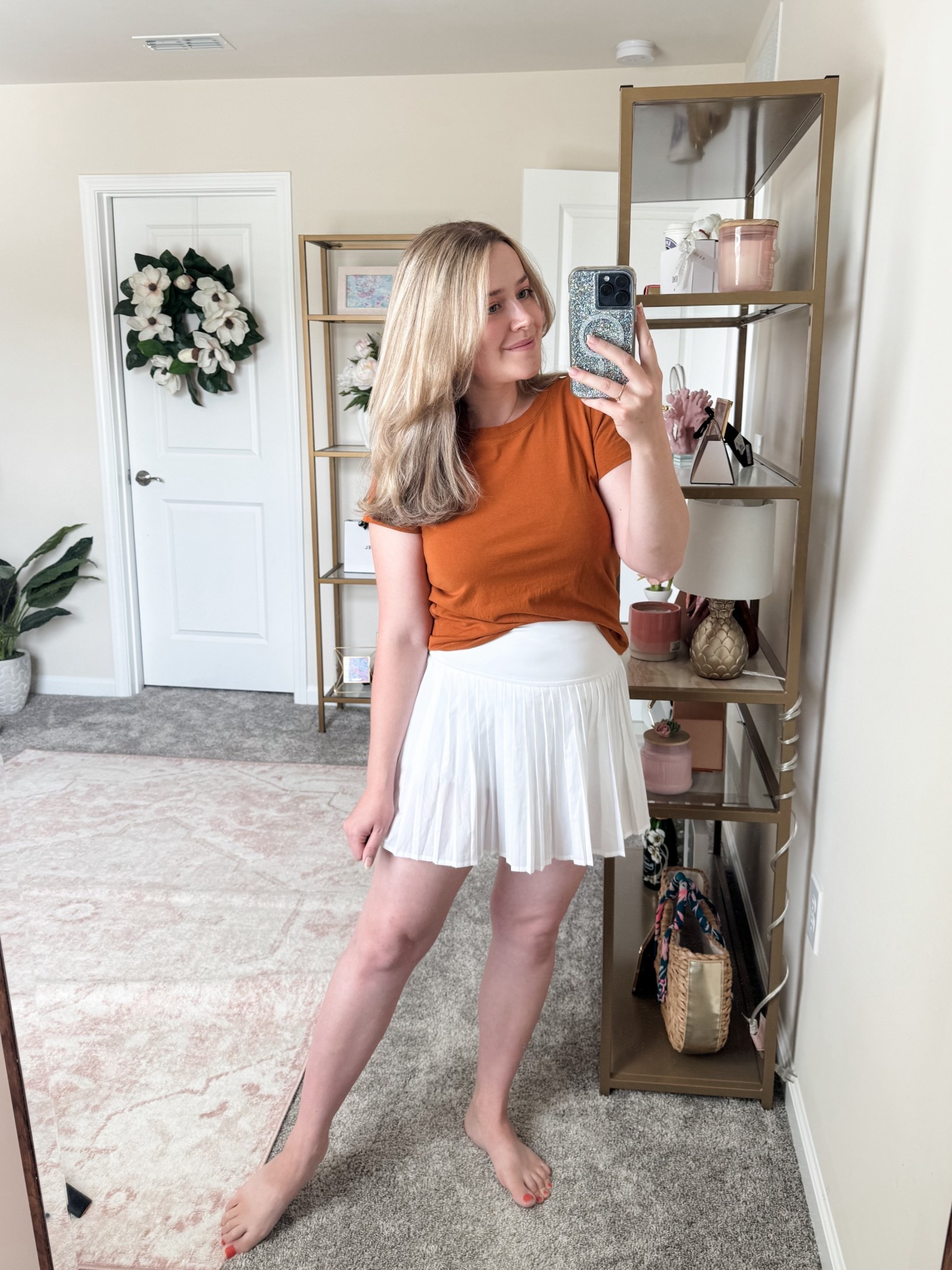 For warm fall days, I love pairing a tennis skirt with a T-shirt. This one in burnt orange so perfect for the season 🎃

#LTKActive #LTKFindsUnder50 #LTKSeasonal