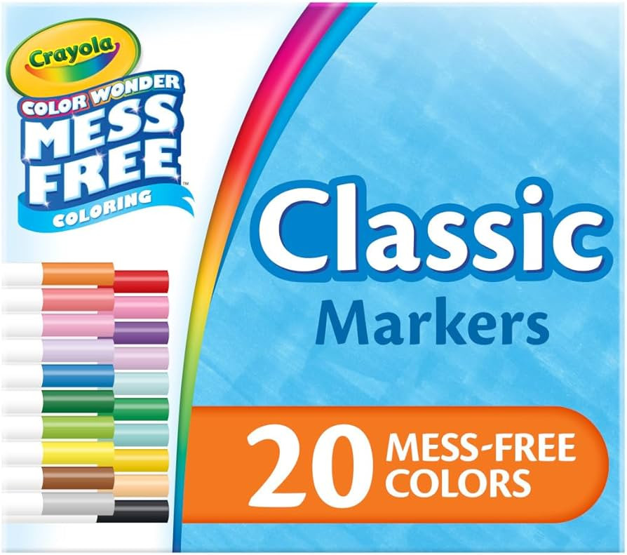 Crayola Color Wonder Marker Set, 20 Mess Free Broad Line Markers for Kids & Toddlers 3+ | Amazon (US)