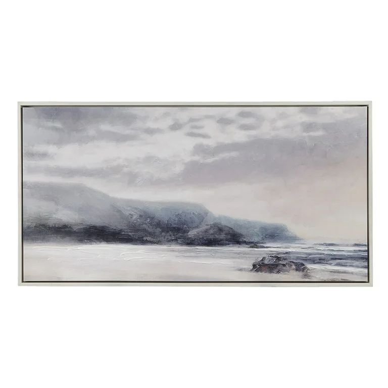 Madison Park Moody Coast Hand Embellished Landscape Framed Canvas Wall Art, 45.9"W x 23.9"H x 1.2... | Walmart (US)