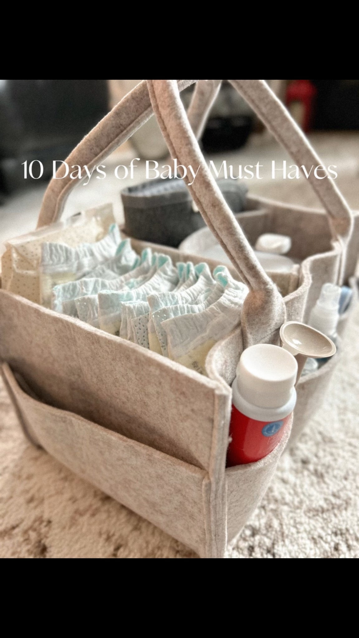 Day 4 of 10 Days of Baby Must Haves 🎄

Our everyday MVP. This diaper caddy goes room to room with us and keeps everything right where we need it! A total game changer.