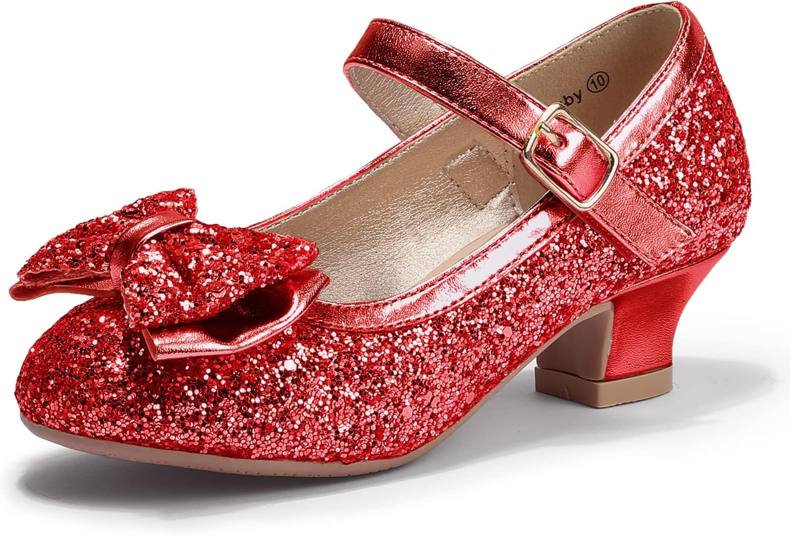 PANDANINJIA Girls Toddler/Little Kid Jada Dress Mary Jane Pumps with Heels Bow Party Wedding Princes | Amazon (US)