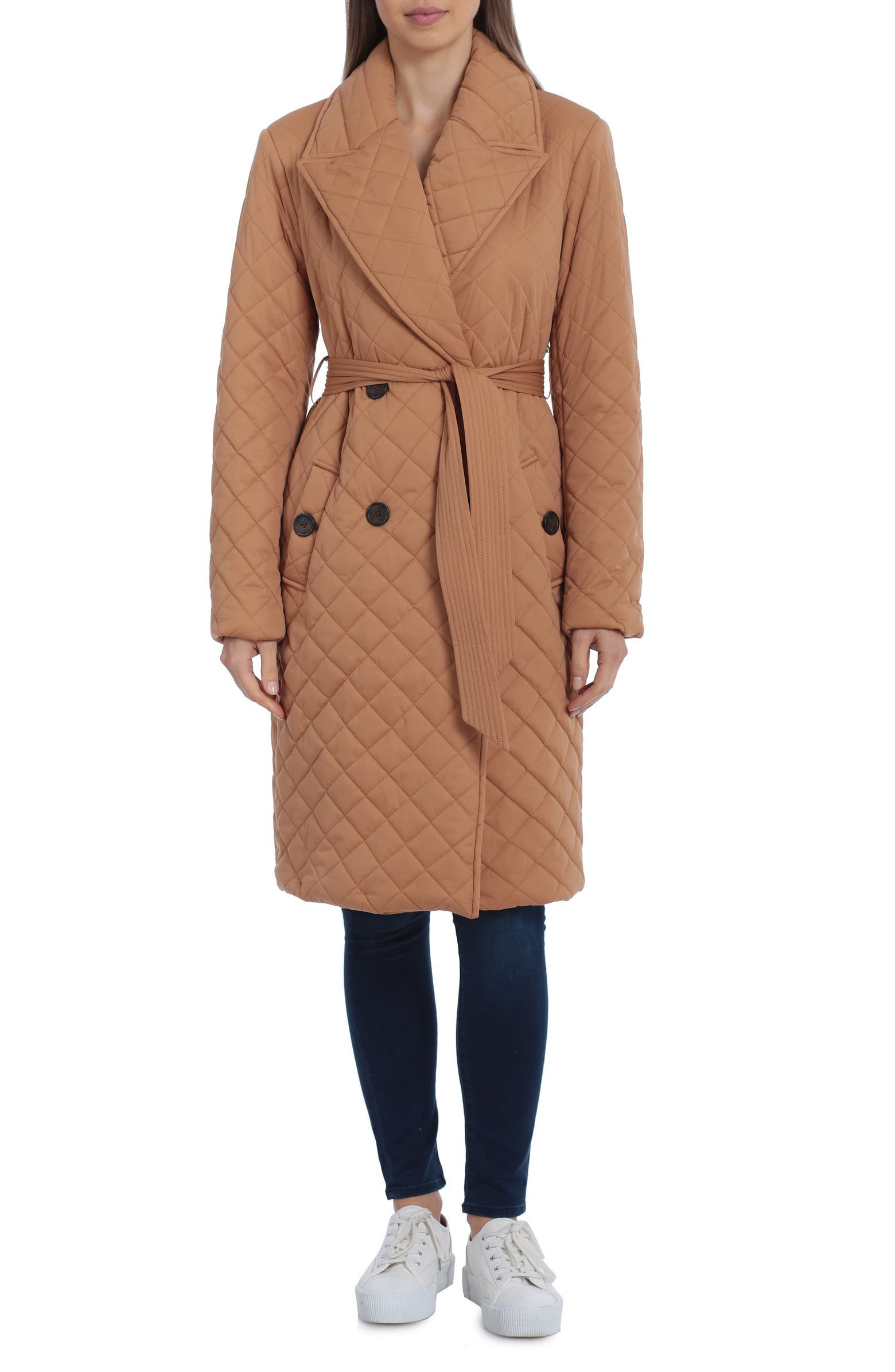 Water Resistant Quilted Double Breasted Trench Coat | Nordstrom