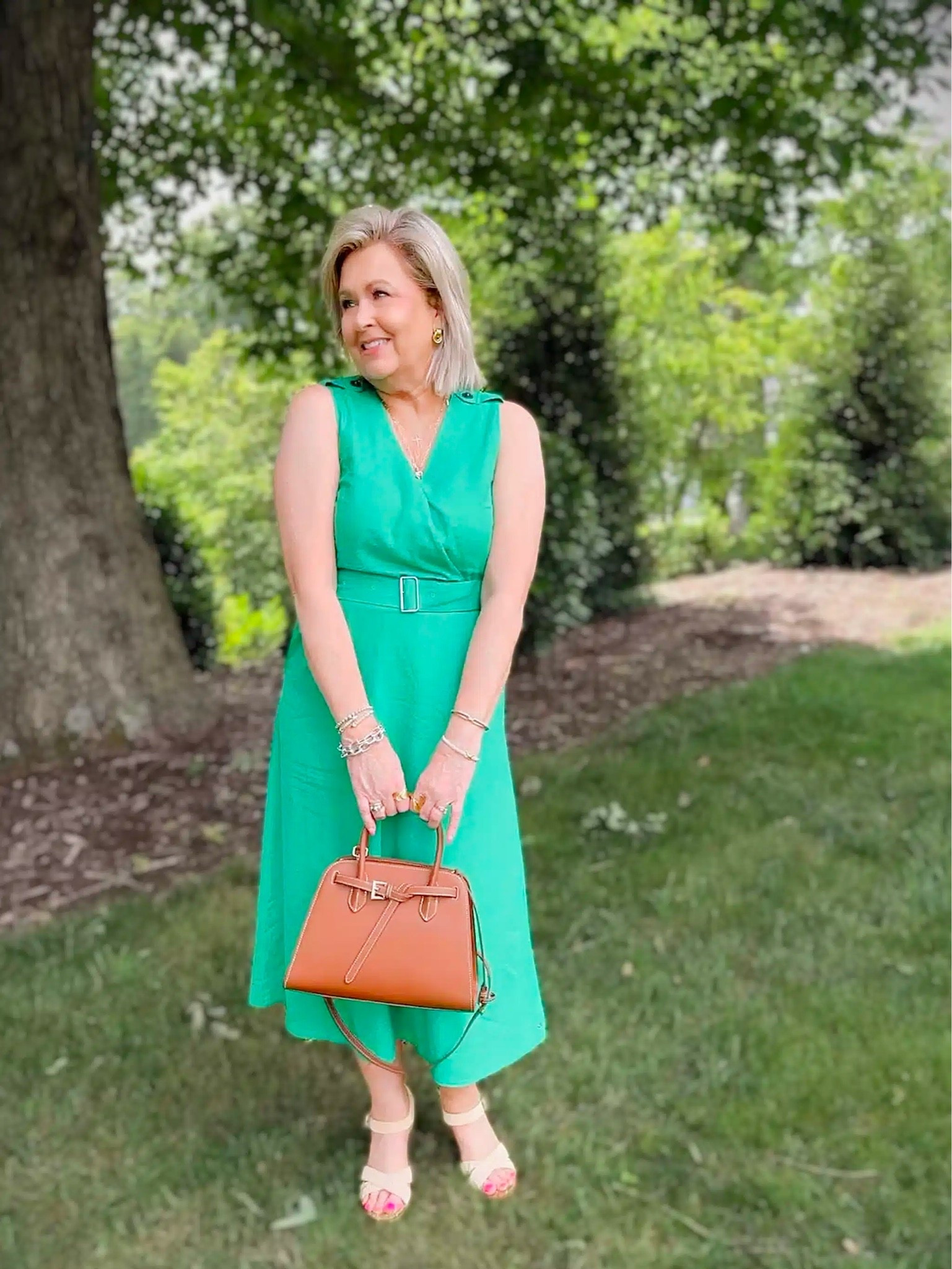This dress is a great one that doesn’t need anything extra. It has a great shape and the color is fun for Summer. I’m wearing a medium, but needed a large.

#LTKWedding #LTKWorkwear #LTKOver40