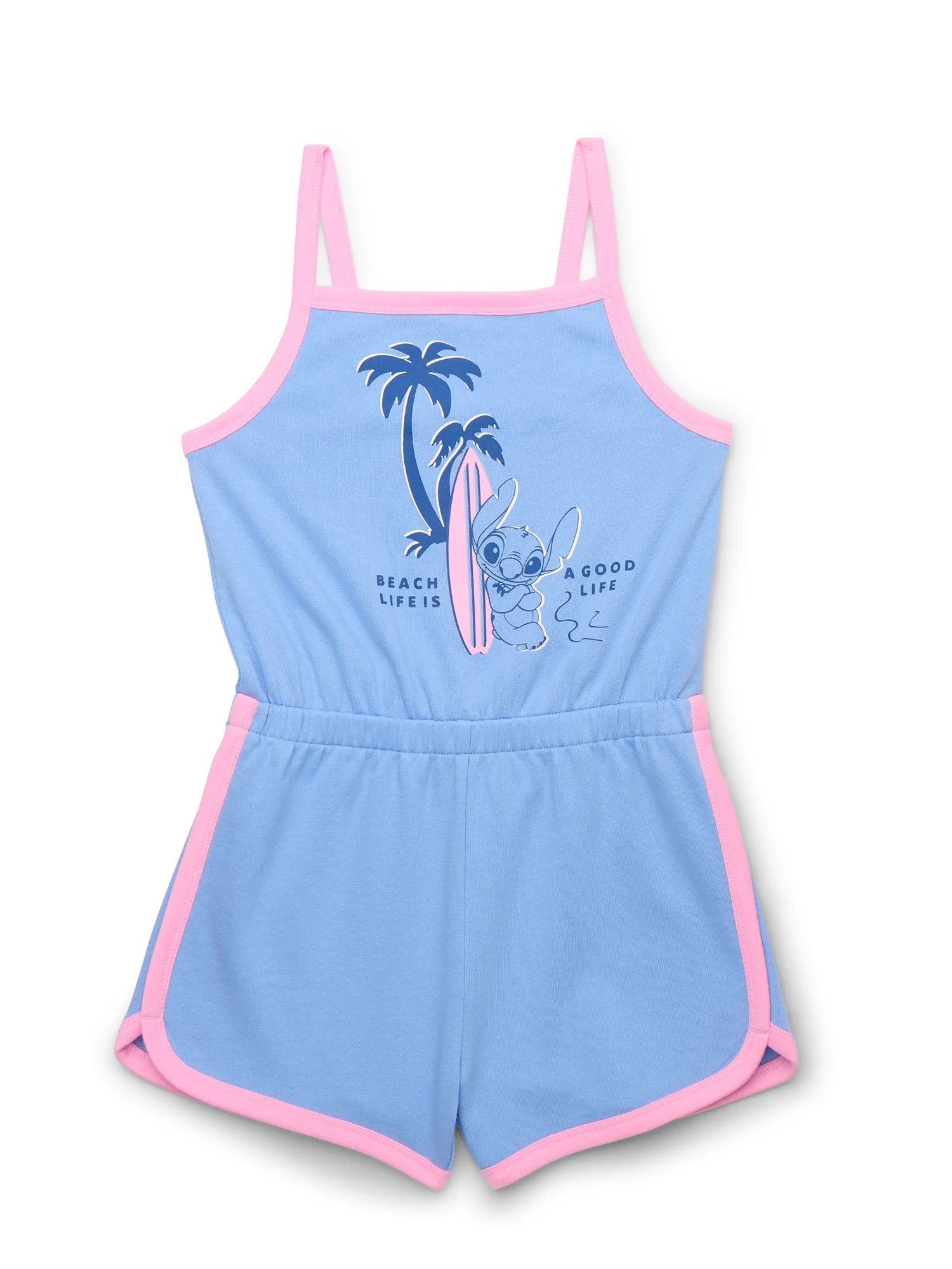 Stitch Girls Sleeveless Graphic Romper, Sizes 4-12 - Walmart.com | Walmart (US)