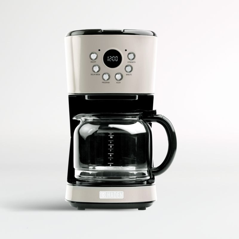 HADEN Putty Beige Programmable Drip Coffee Maker + Reviews | Crate & Barrel | Crate & Barrel