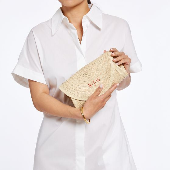 Palm Leaf Rounded Clutch | Mark and Graham