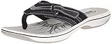 Clarks Women's Brinkley Keeley Flip Flop, Black Synthetic, 11 M US | Amazon (US)