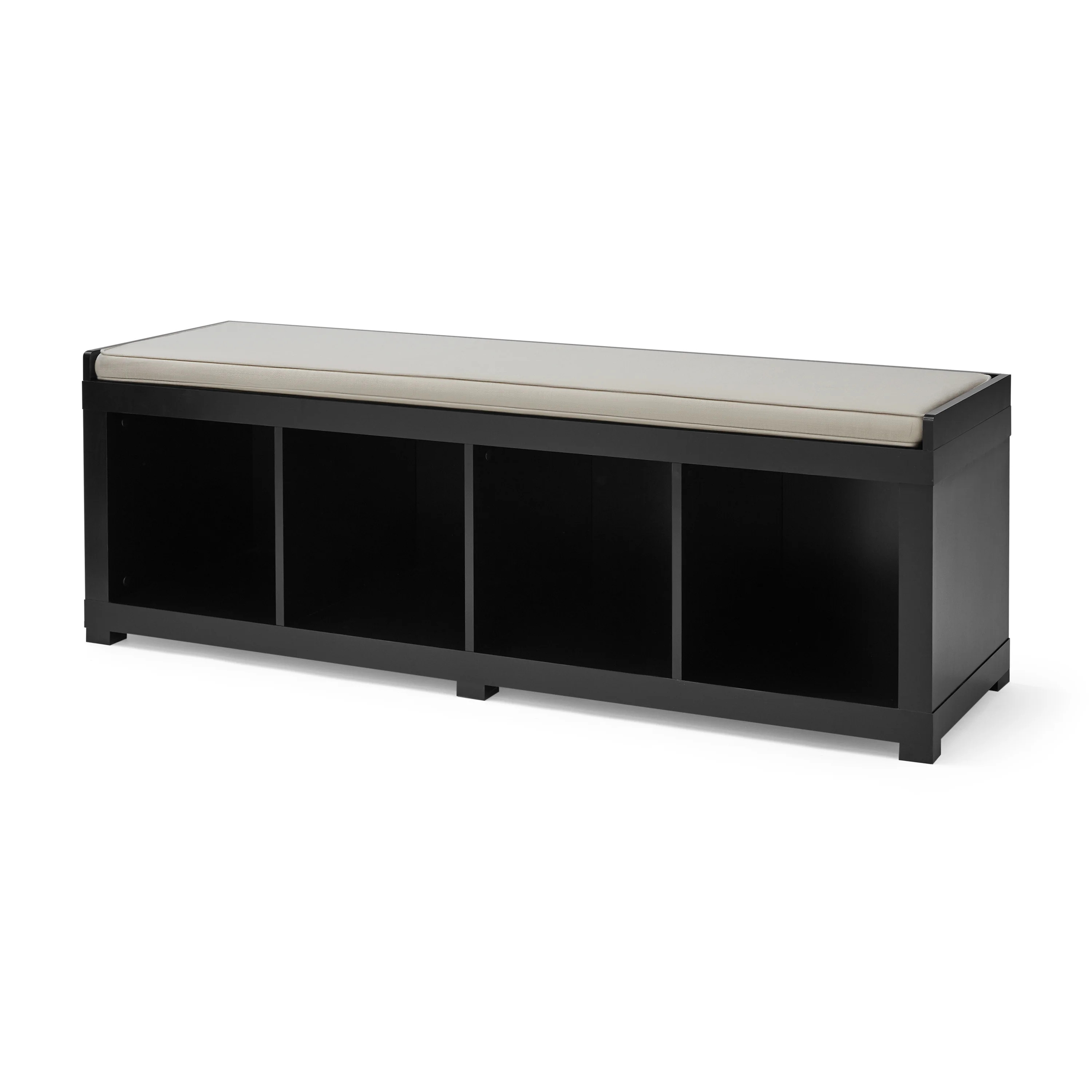 Better Homes & Gardens 4-Cube Storage Organizer Bench, Solid Black - Walmart.com | Walmart (US)