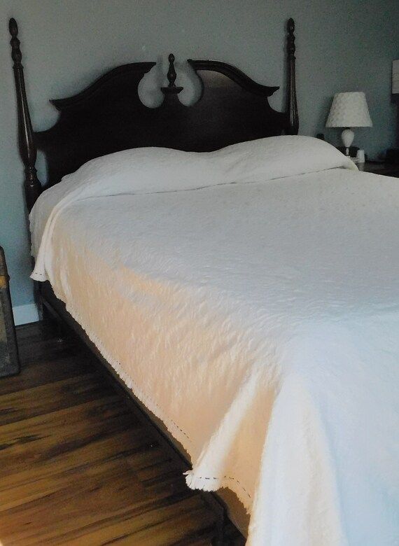 Antique White Bedspread Full Size. Vintage Blanket Parks Belk - Etsy | Etsy (US)