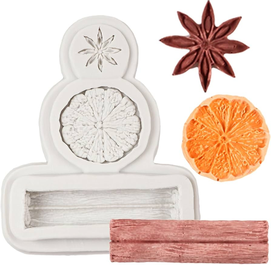 Winter Spices Silicone Mold Lemon Slice Star Anise Fondant Molds | Amazon (US)