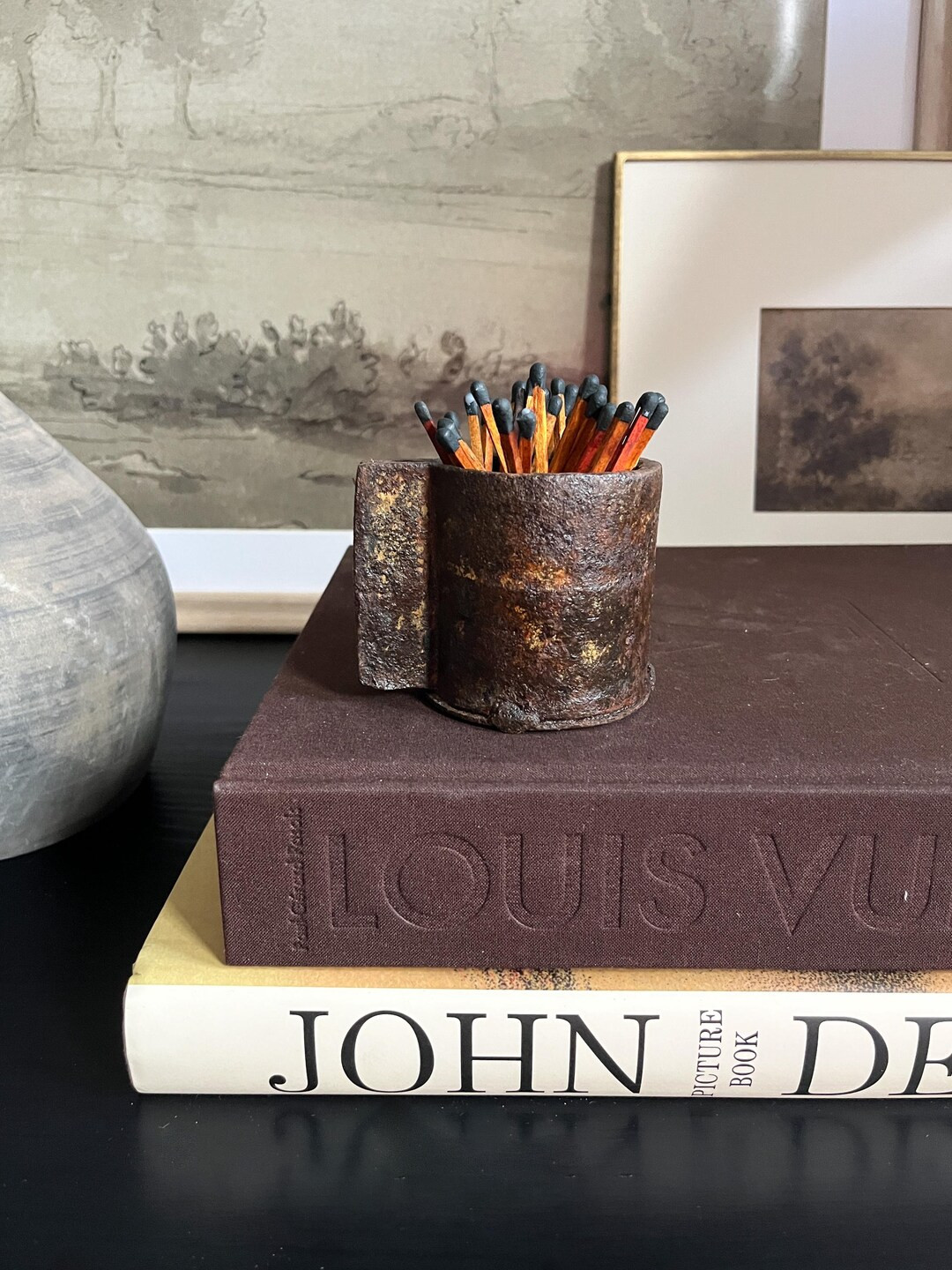 Vintage Iron Candle Holder Iron Cup With Handle - Etsy | Etsy (US)