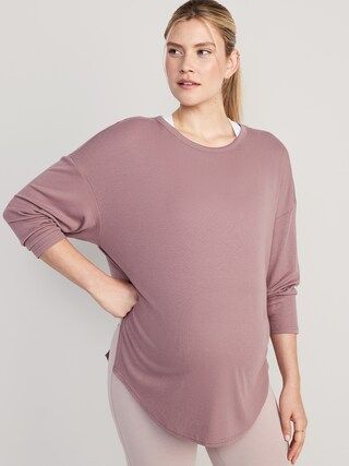 Maternity UltraLite 3/4-Sleeve Rib-Knit Tunic T-Shirt | Old Navy (US)