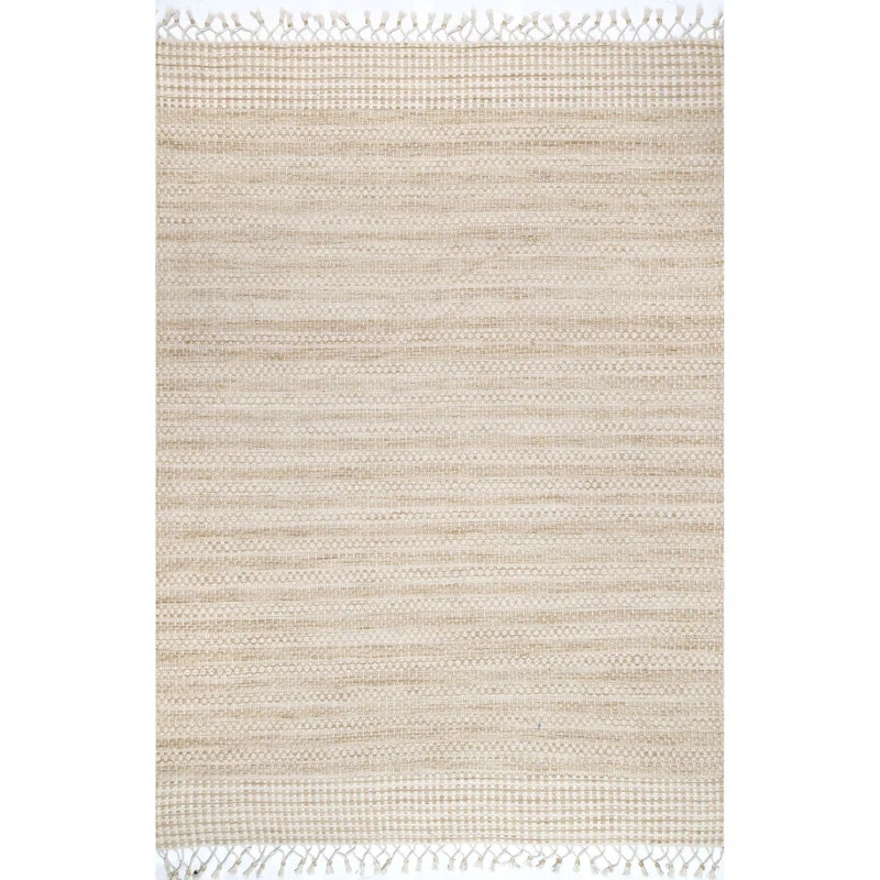 Bowden Striped Hand-Knotted Beige Area Rug | Wayfair North America