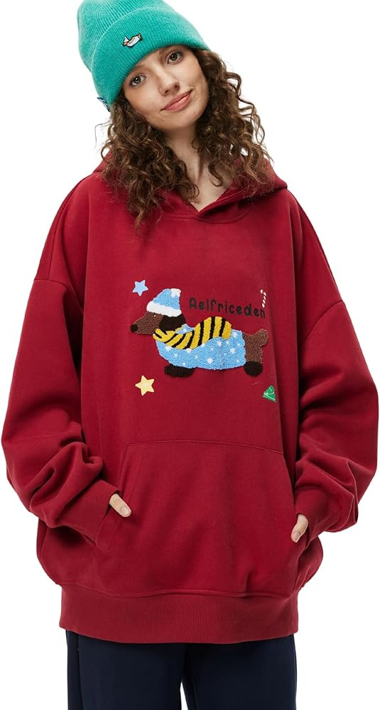 Aelfric Eden Cartoon Dog Hoodie Couple Hooded Sweatshirt Long Sleeve Pullover Oversized Hoodies 2... | Amazon (US)