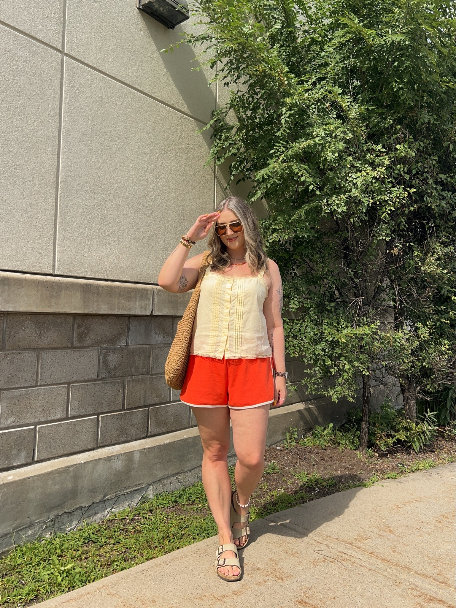 Heatwave outfit! Wearing L in both the tank and shorts. Canadian tank link under “similar products”. Also linked other lacey yellow tank tops! I’m a 9.5-10 shoe and wear a 40 in the Birkenstock sandals

#LTKsummer #LTKmidsize #LTKsale