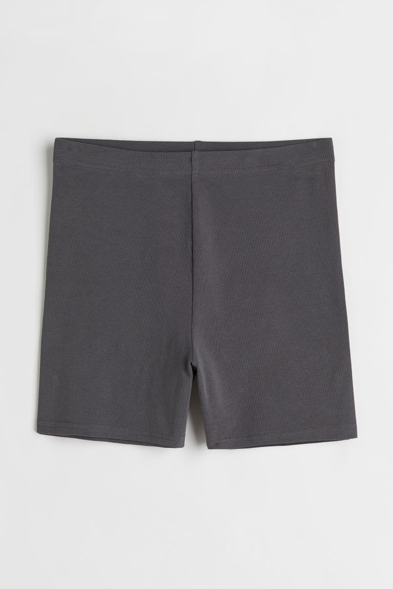 Bike shorts in stretch cotton jersey. High waist and concealed, elasticized waistband. | H&M (US + CA)