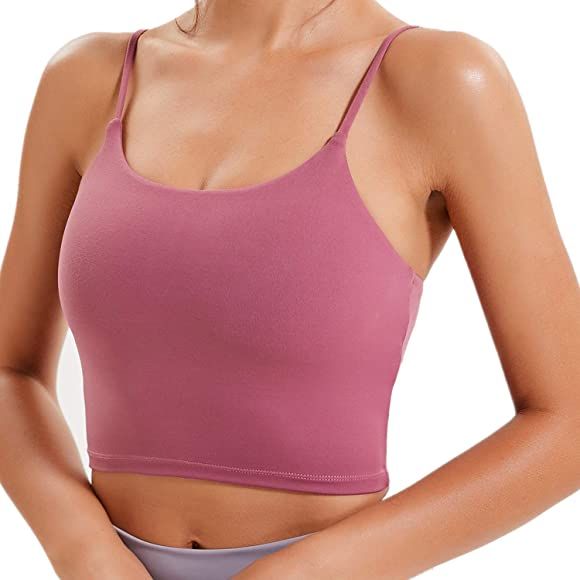 Lemedy Women Padded Sports Bra Fitness Workout Running Shirts Yoga Tank Top | Amazon (US)