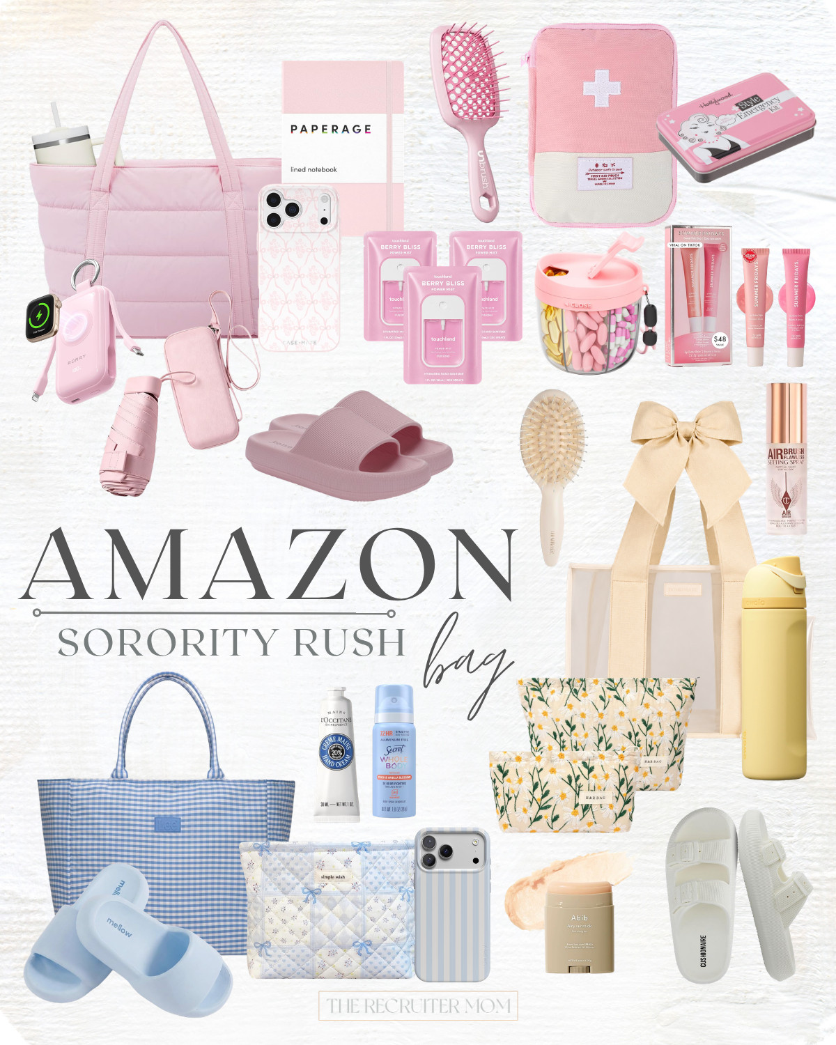 Sorority rush bag essentials with all the cute Amazon finds you'll want for recruitment week! From totes and beauty favorites to phone accessories, water bottles, slides, and everyday must-haves, everything is linked here. #LTKCollege #RushWeek #SororityRush #AmazonFinds

#LTKdayinmylife #LTKSeasonal #LTKKids