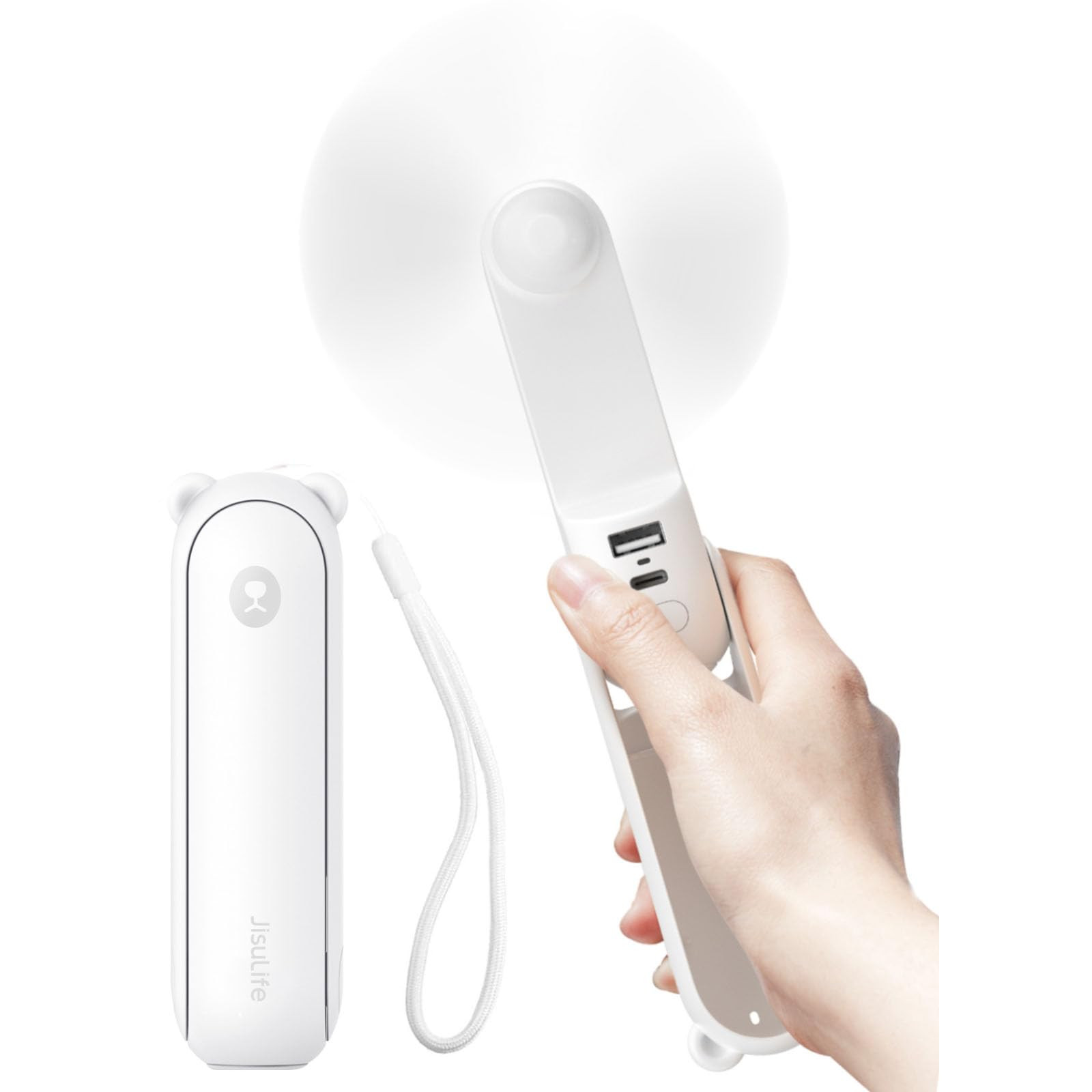 JISULIFE Handheld Fan with 4500 mAh Powerbank Max 37 Hours Runtime, Pocket Portable Battery Opera... | Amazon (US)