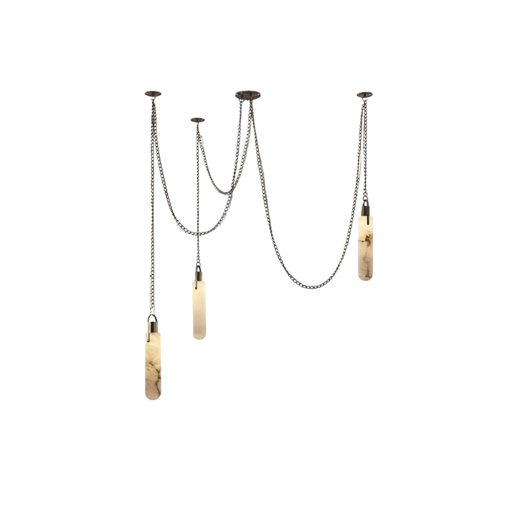 RUIBO Alabaster 3 Light LED Multi-Drop Hanging Pendant Lighting,Cylinder Natural Marble Multi Lig... | Amazon (US)