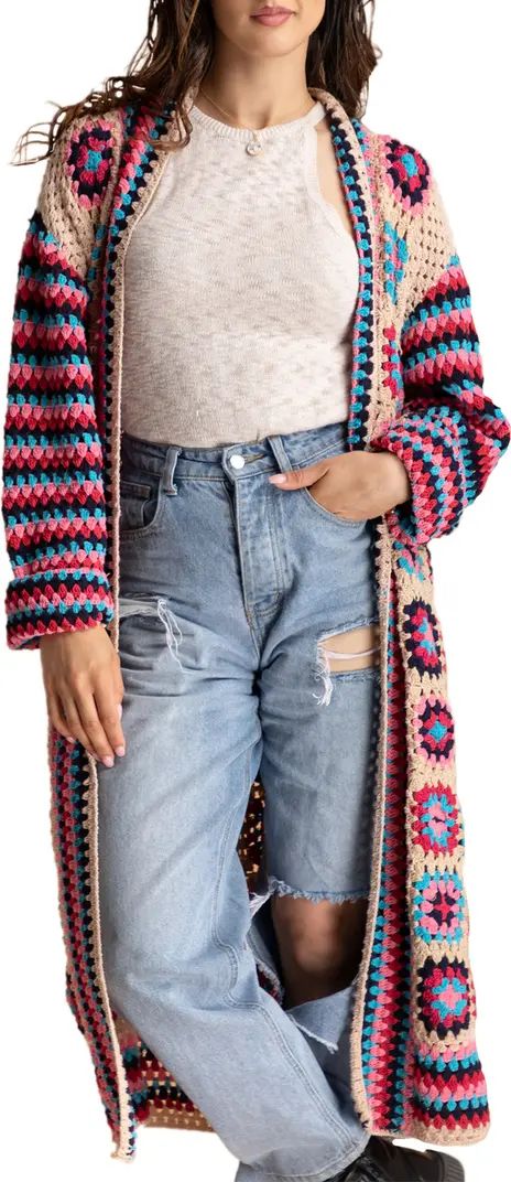 Crochet Knit Longline Cardigan | Nordstrom Rack
