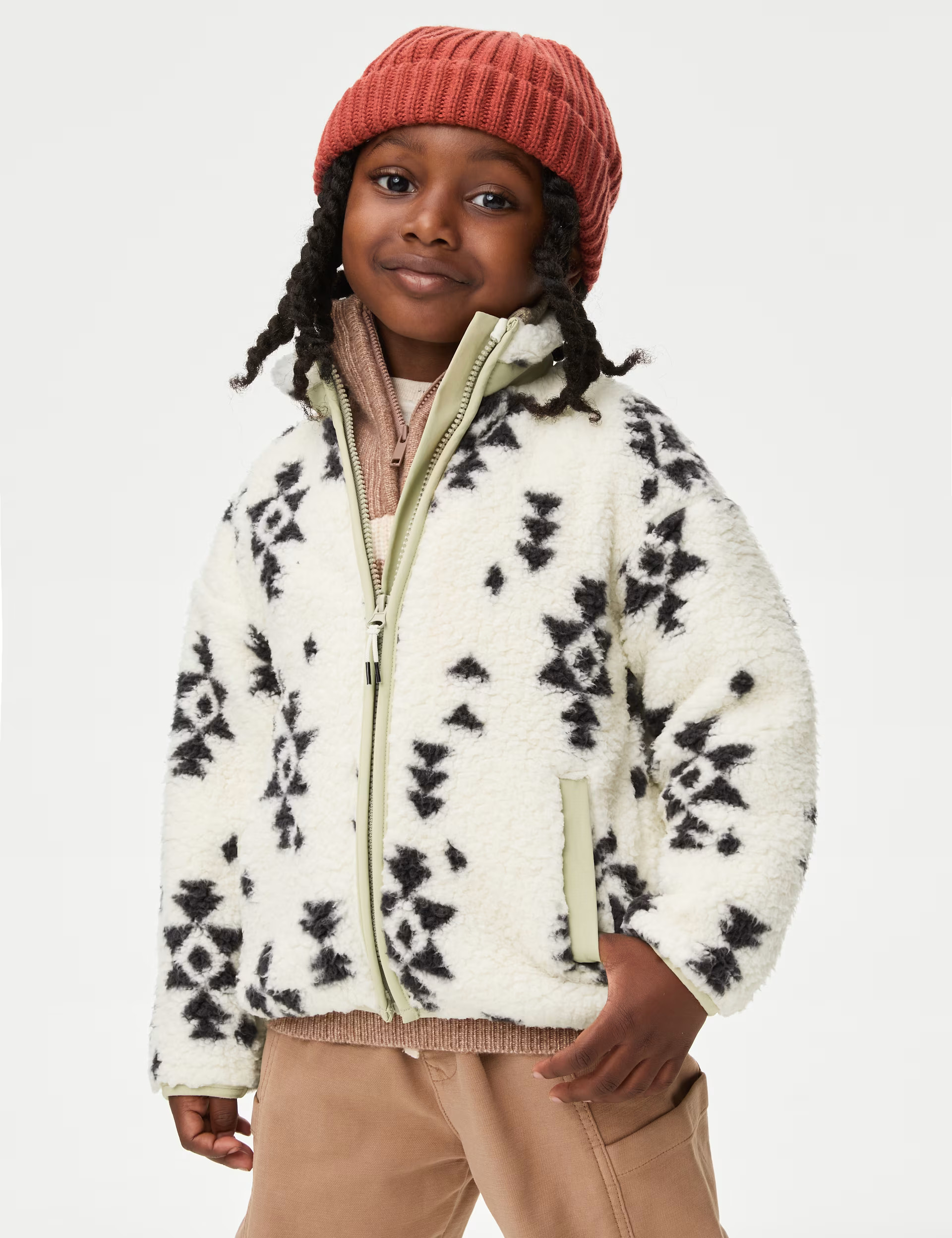 Borg Aztec Print Zip Jacket (2-8 Yrs) | Marks & Spencer (UK)