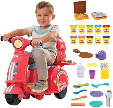 Play-Doh Pizza Delivery Scooter Playset, Large Ride-On Play Food Preschool Toys, Toy Pizza Set fo... | Amazon (US)