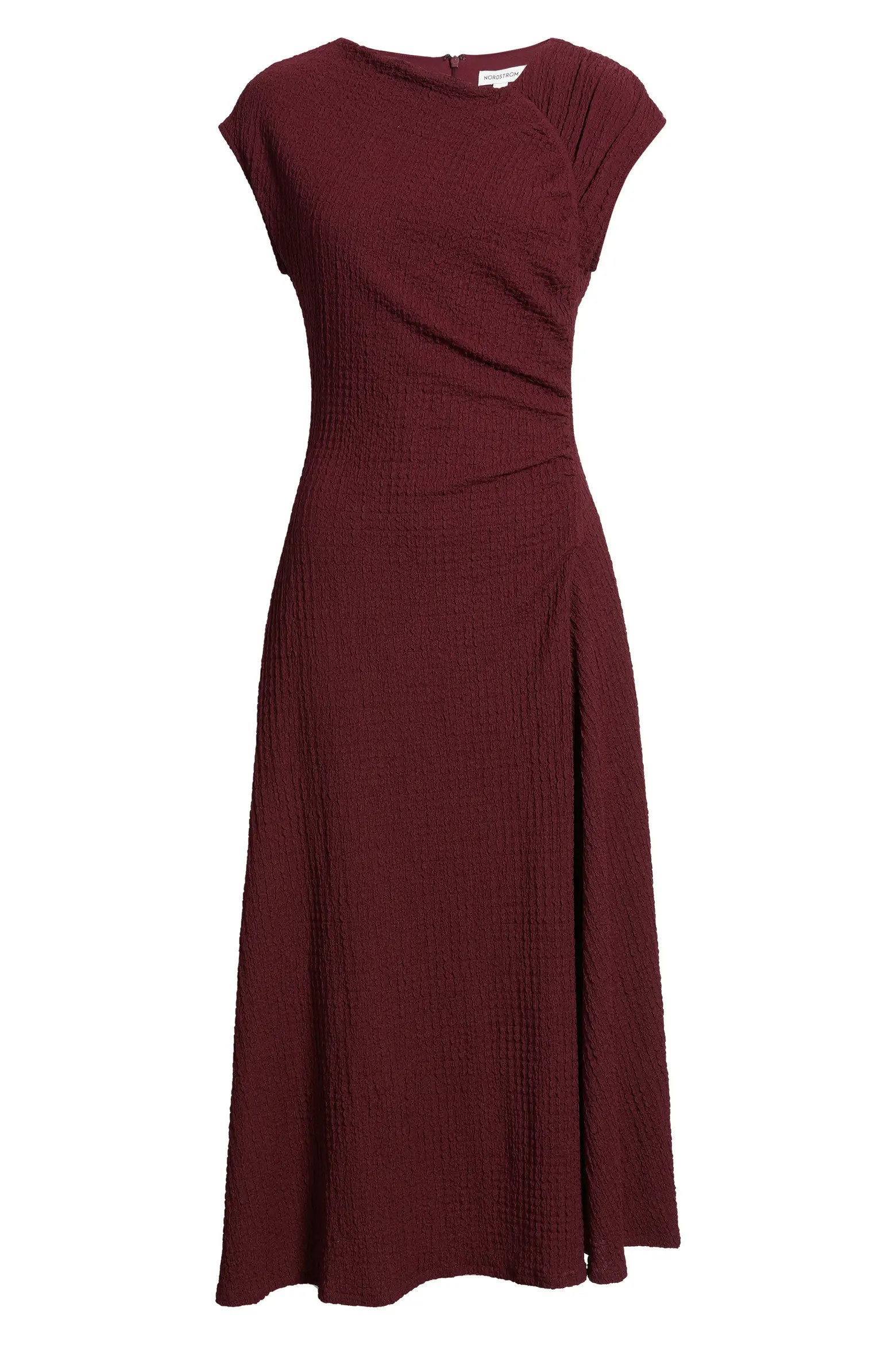Textured Ruched Midi Dress (Women) | Nordstrom | Nordstrom
