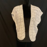 Chicos White Linen Crochet Lace Open Blouse Vest Top | Etsy (US)