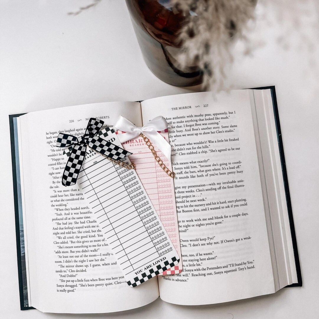 Library Card Bookmark | Handmade Bookmark | Checkered Bookmark | Aesthetic Book Accessories | Gif... | Etsy (US)