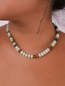 Sacina Trendy Boho Colorful Beaded Crystal Choker, Y2k Summer Beach Necklace, Boho Necklace, Hipp... | Amazon (US)