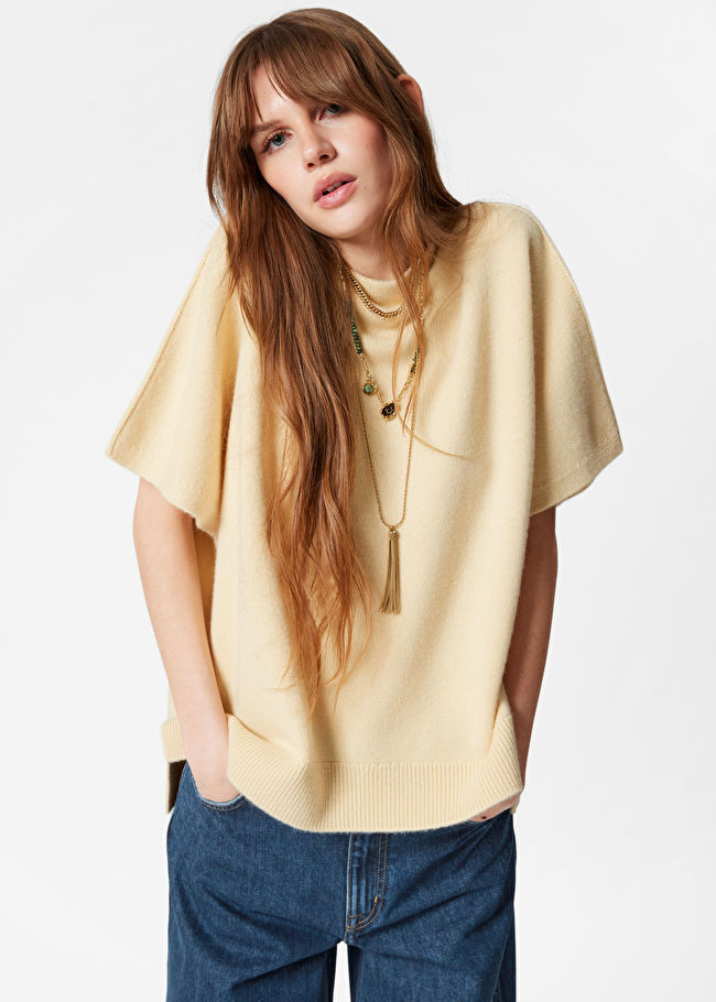 Knitted Wool Batwing-Sleeve Top | & Other Stories UK