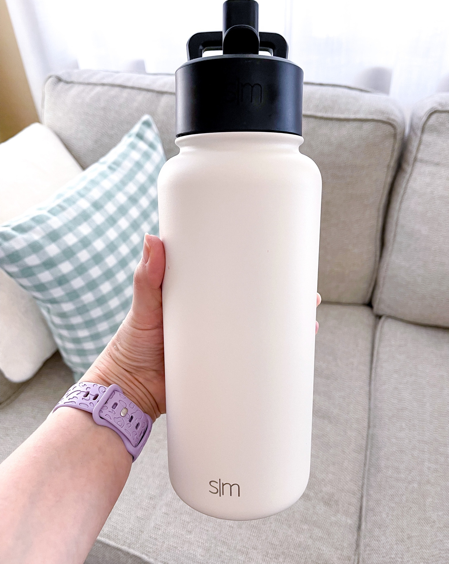 Simple Modern Summit Water Bottle w/ Straw Lid Black Leopard 32oz