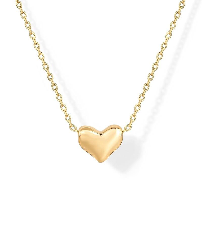 PAVOI 14K Gold Plated Cubic Zirconia Heart Necklace | Cute Dainty Love Pendant Necklaces for Wome... | Amazon (US)