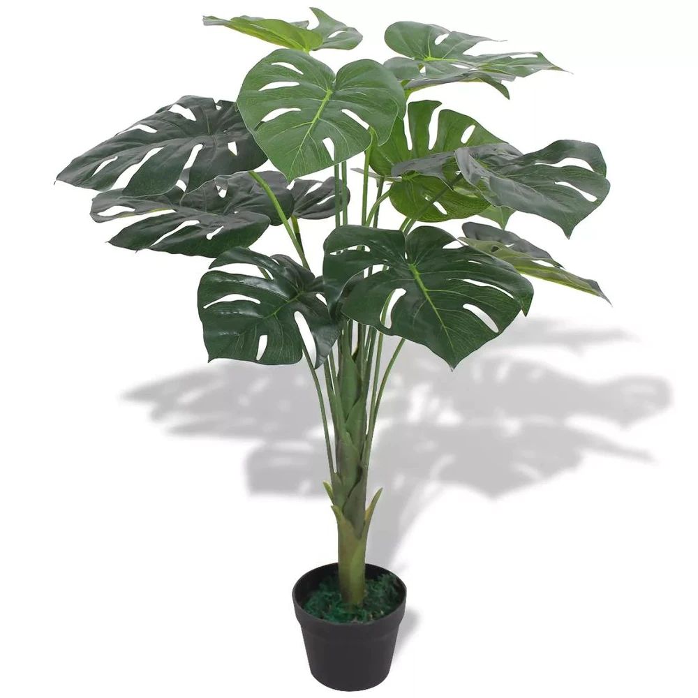 vidaXL Artificial Monstera Plant with Pot 27.6" Green | Bed Bath & Beyond