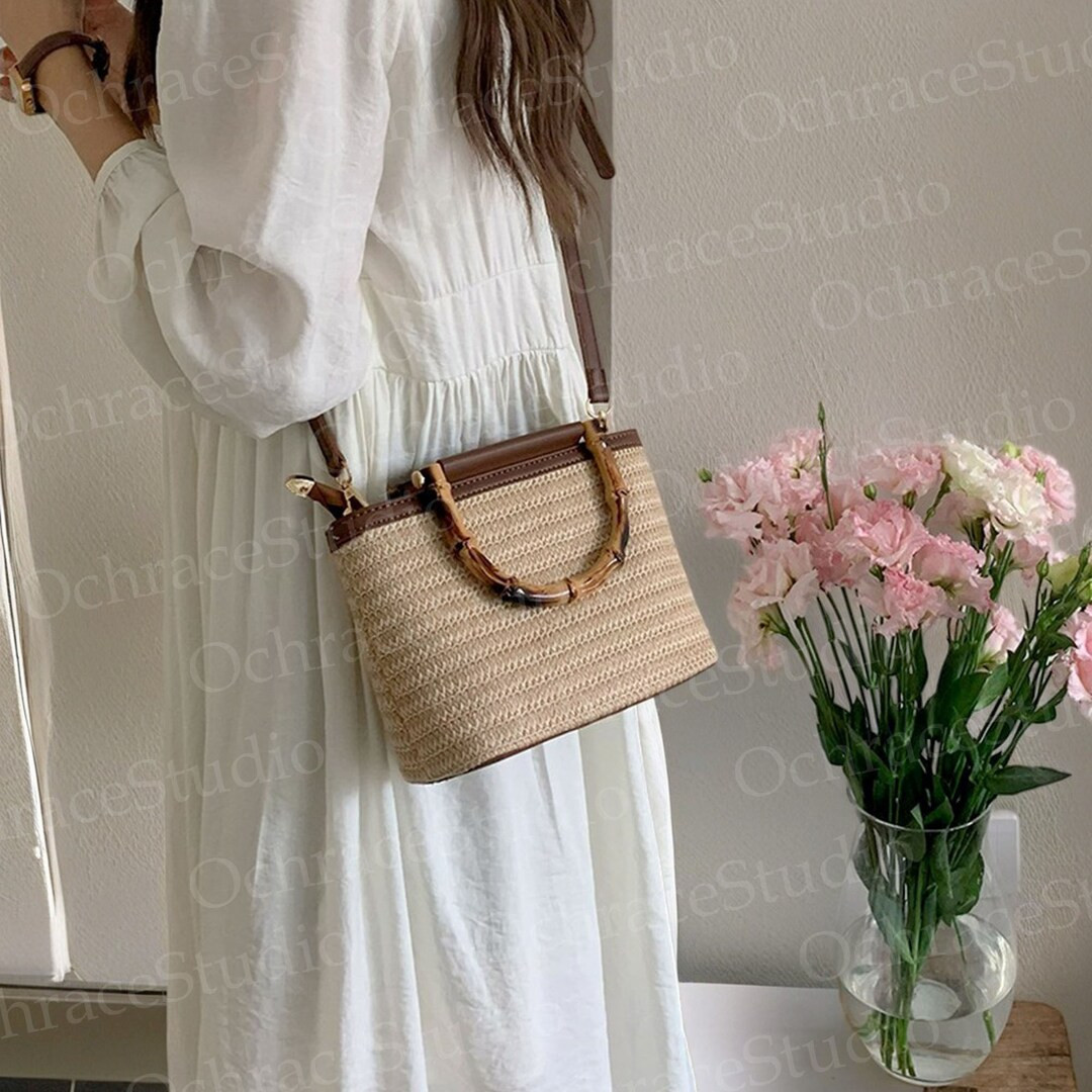 Crossbody Messenger Straw Bag, Woven Beach Bag, Summer Beach Handbag for Women, Straw Crossbody B... | Etsy (UK)