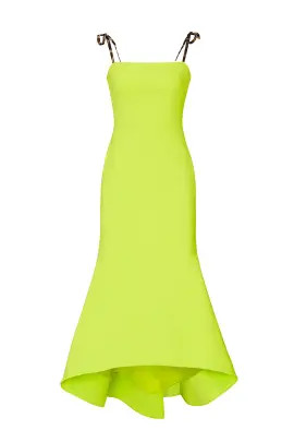 Christian Siriano Leopard Ties Green Sheath | Rent the Runway
