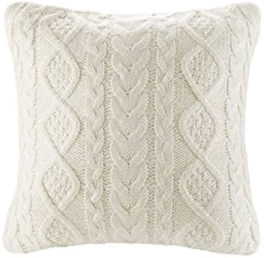 Decorative Knit Throw Pillow Cover Chiristmas Farmhouse Sweater Square Warm Cushion Cover for Cou... | Amazon (US)