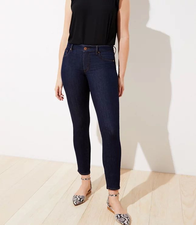 Curvy Skinny Jeans in Dark Rinse Wash | LOFT | LOFT