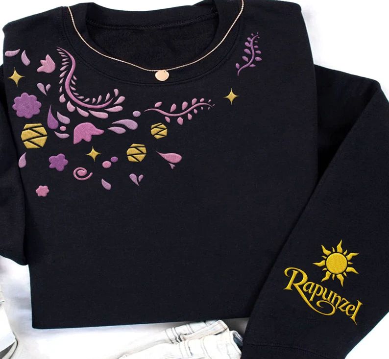 Embroidered Tangled Rapunzel Lantern Patterns Sweatshirt, Disney Princess Embroidery Shirt, Magic... | Etsy (US)