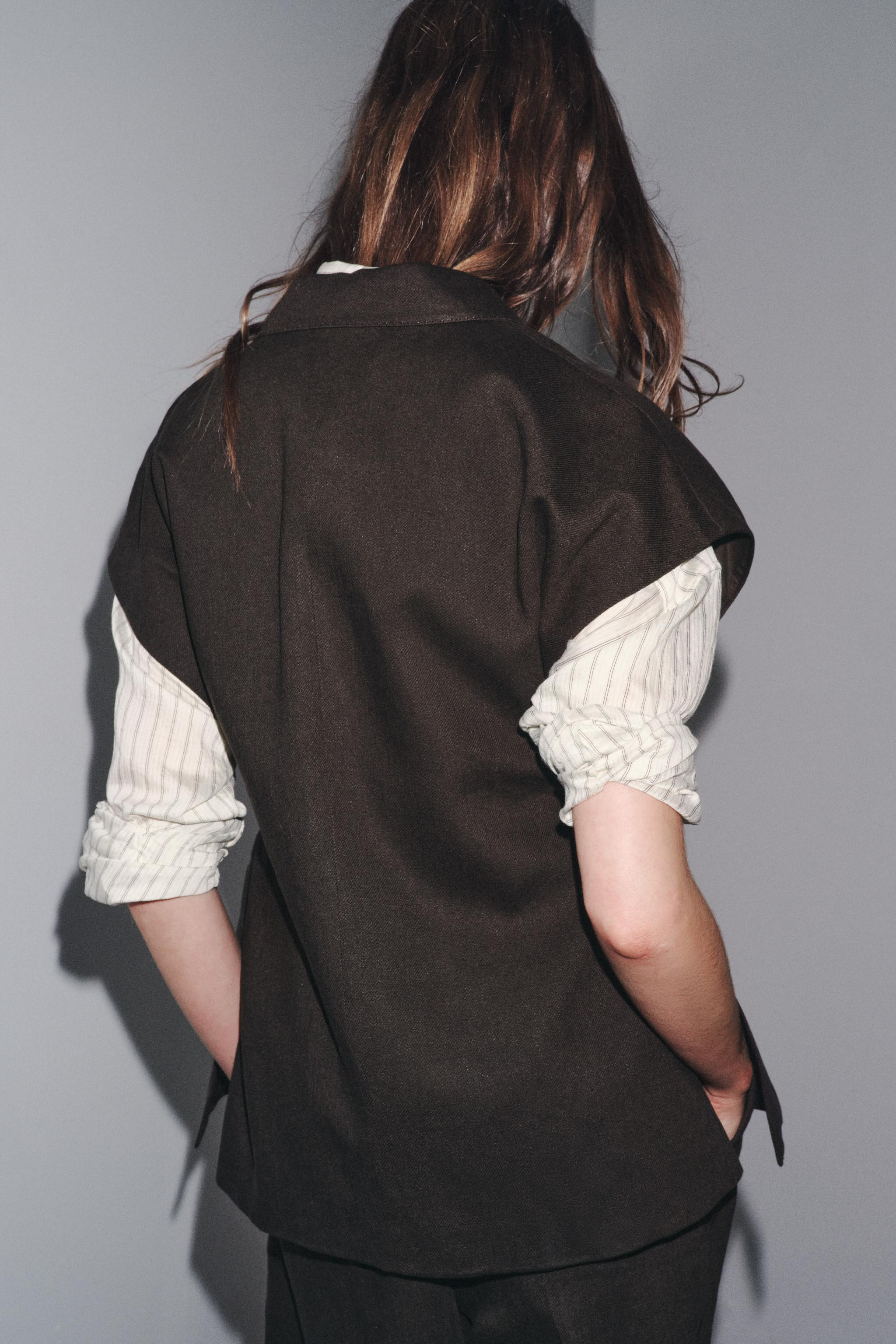 ZW COLLECTION DOUBLE BREASTED LINEN VEST | Zara US