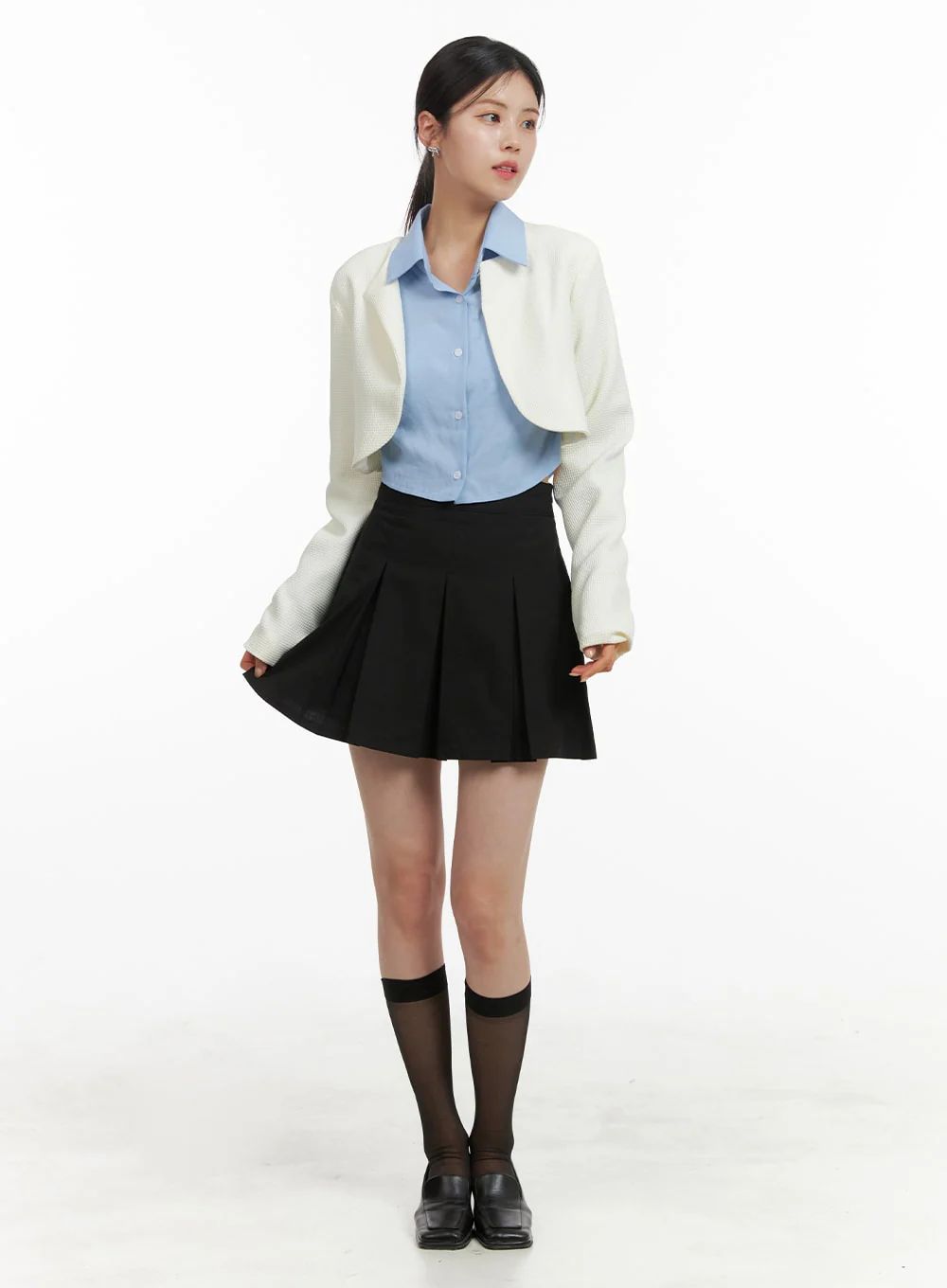Box Pleated Mini Skirt OA419 | Lewkin