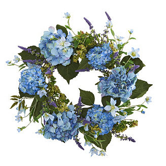 24" Hydrangea Blue Wreath | Macys (US)