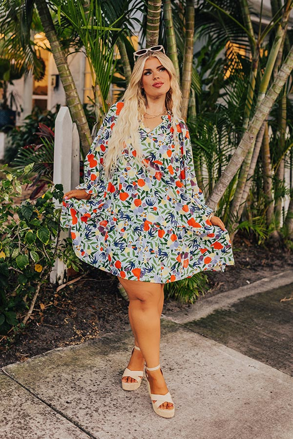 Fresh Blooms Babydoll Mini Dress Curves | Impressions Online Boutique