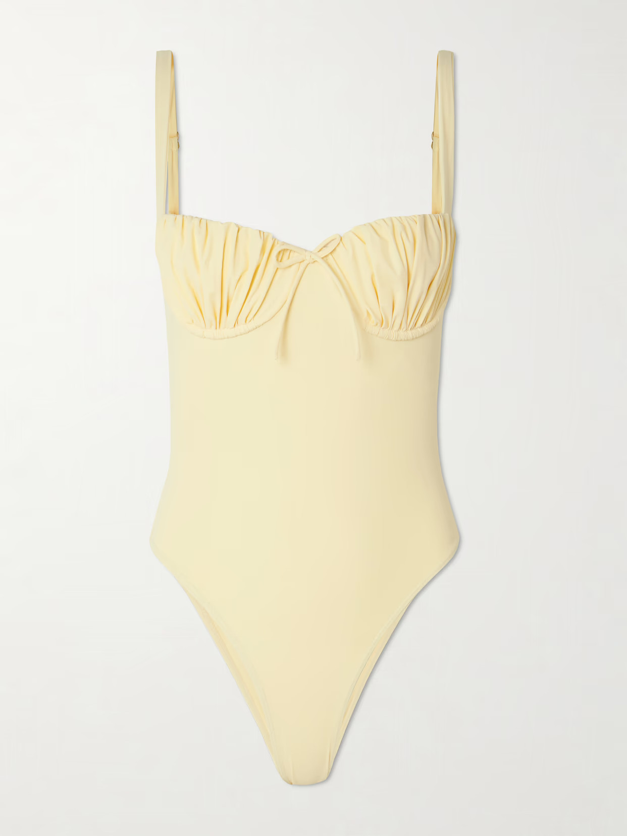 Faithfull - Dinard Gathered Recycled Swimsuit - Yellow - large | NET-A-PORTER APAC
