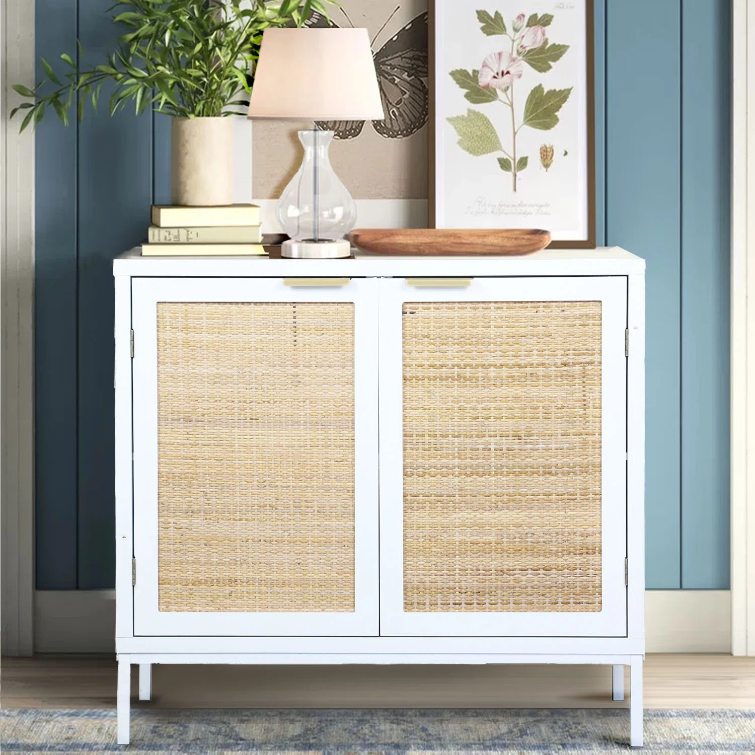 Lolita Rattan Accent Kitchen Storage Cabinets Sideboards and Buffet Storage Cupboard Cabinet | Wayfair North America