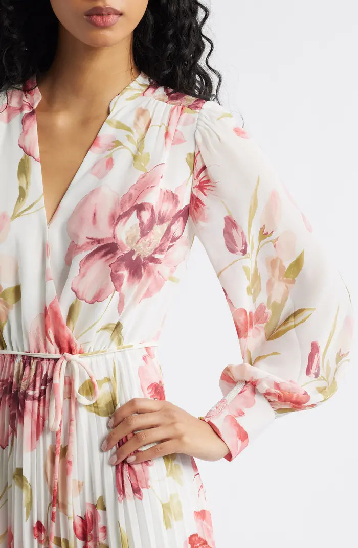 Saskia Long Sleeve Faux Wrap Dress | Nordstrom